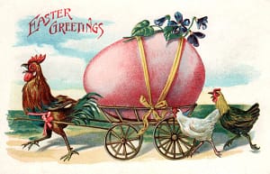 Uma ilustração de cartão de saudação de Páscoa vintage.